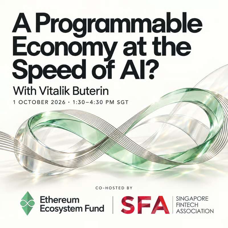 1 Oct: A Programmable Economy at the Speed of AI with Vitalik Buterin