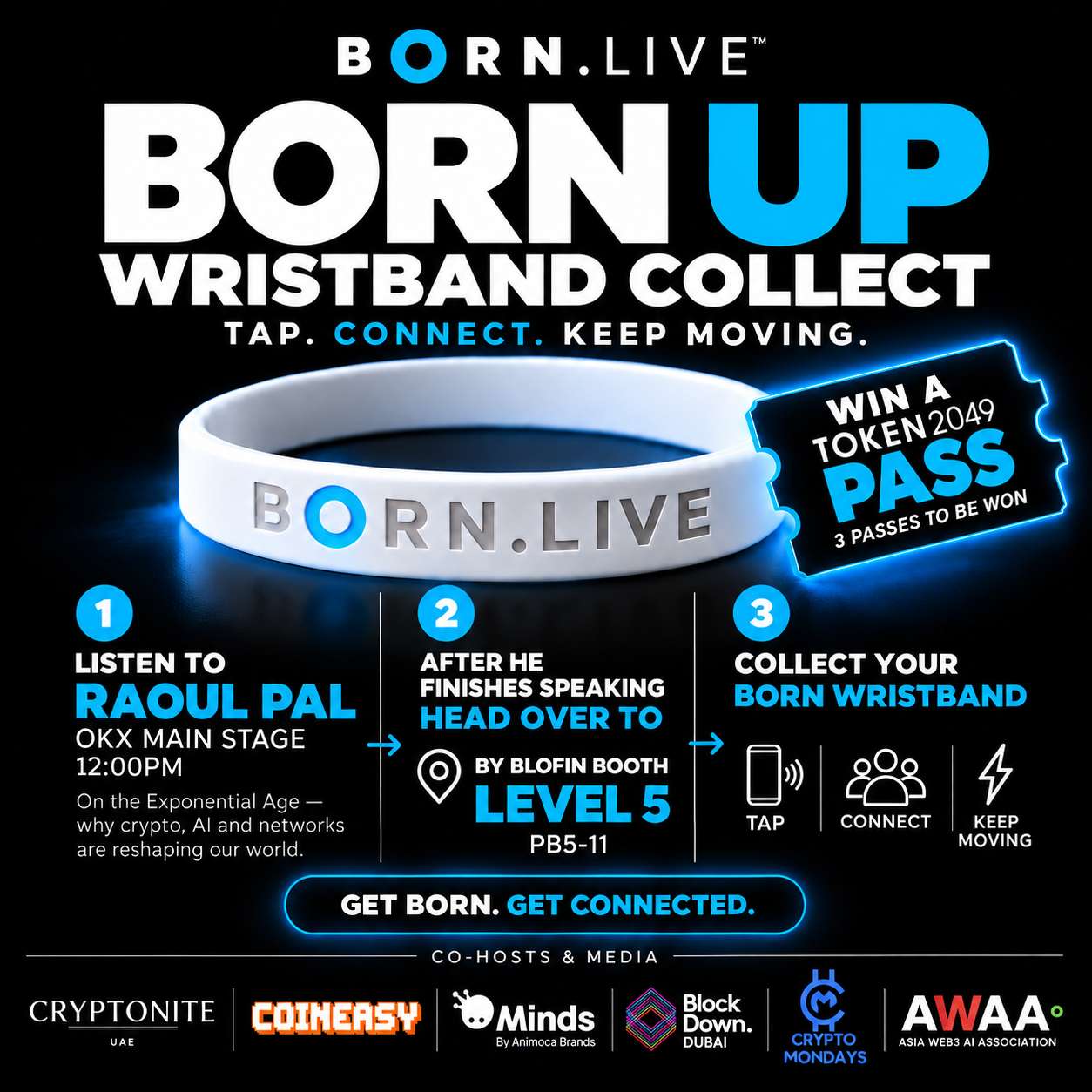BORN UP — Wristband Collect +Win A Pass